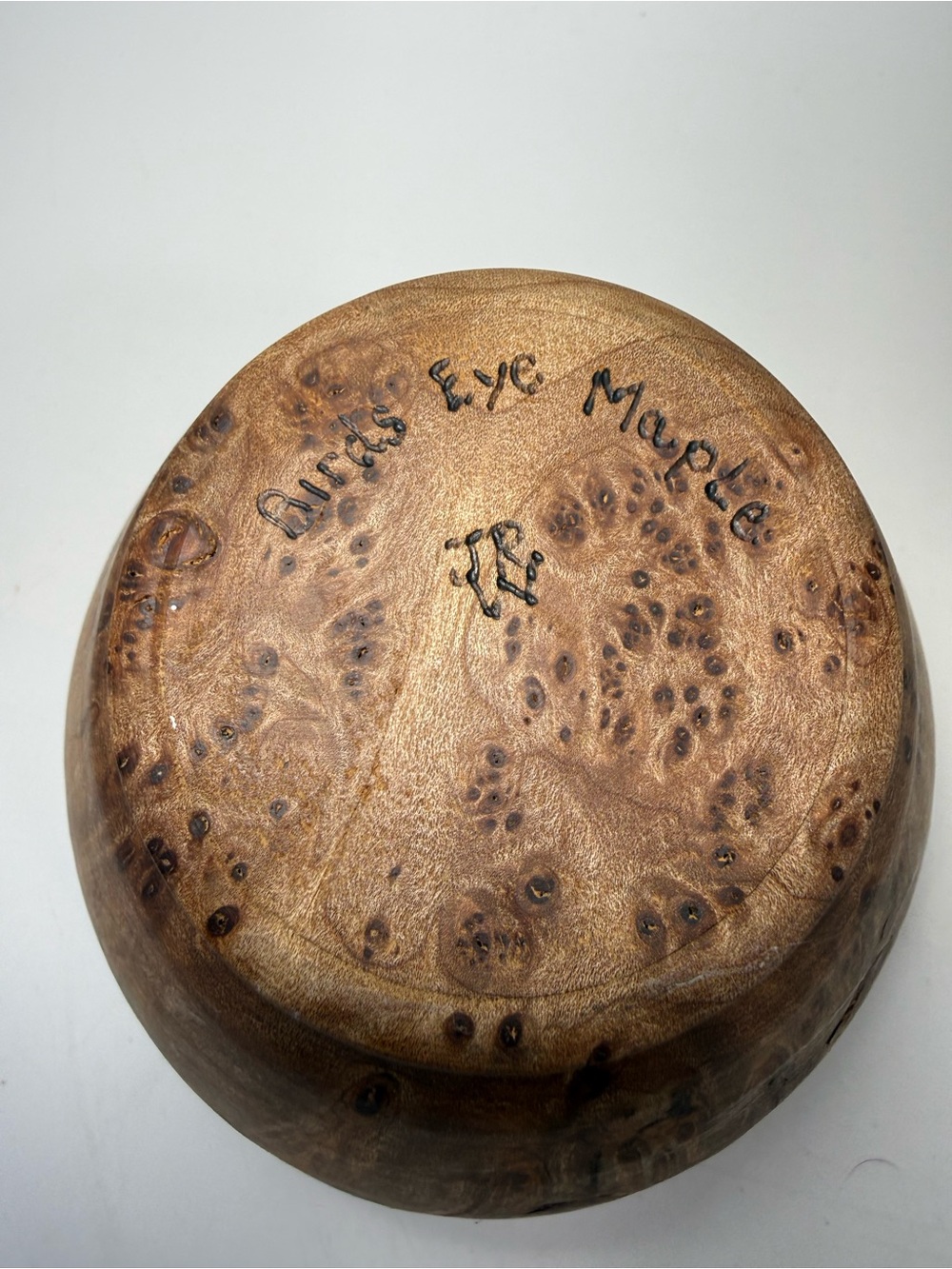 Natural hand turned crafted Burl Birds Eye maple Wood Decorative bowl live edge - Picture 9 of 9